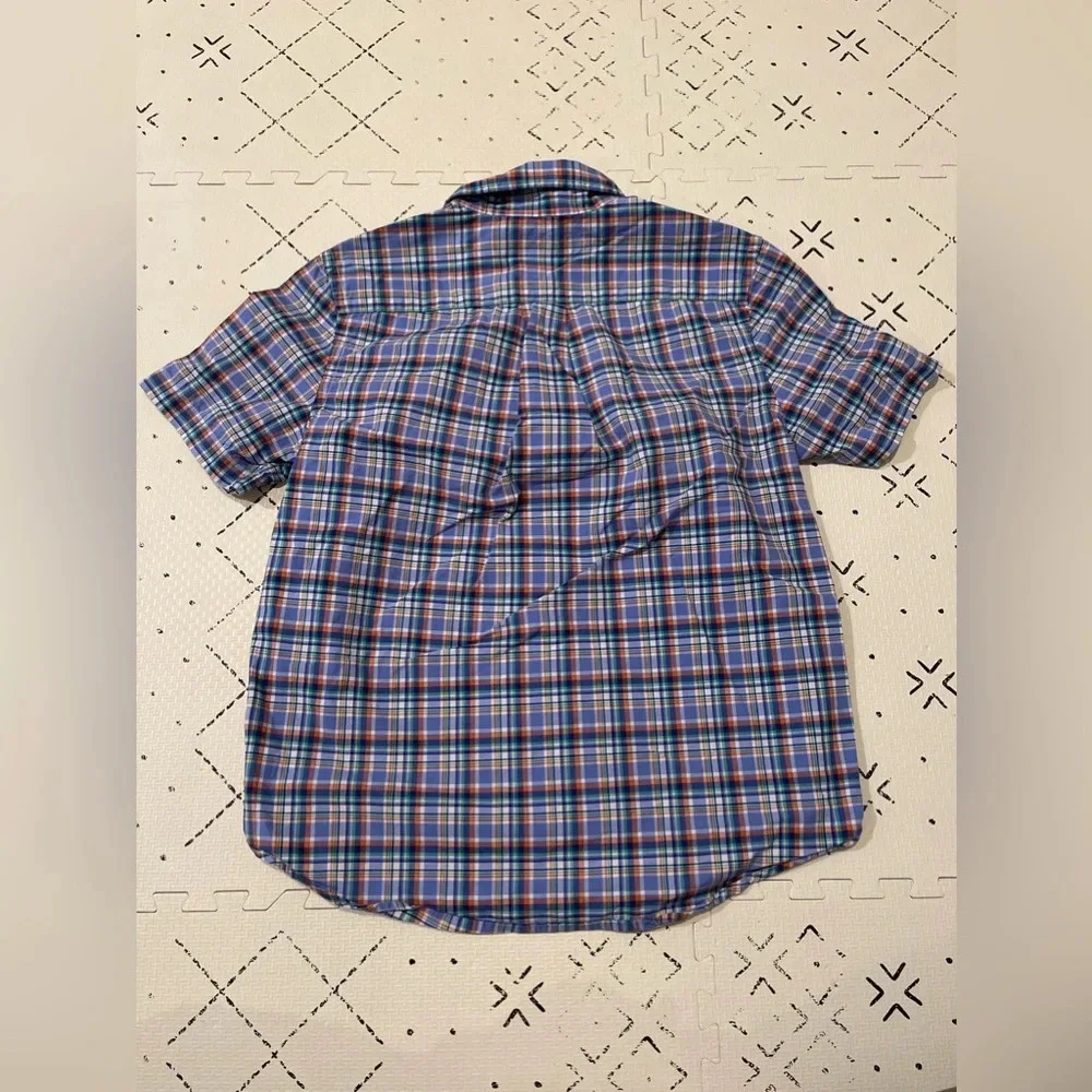 RALPH LAUREN CHILDRENSWEAR short SLEEVE PLAID‎ BUTTON-DOWN SHIRT, M